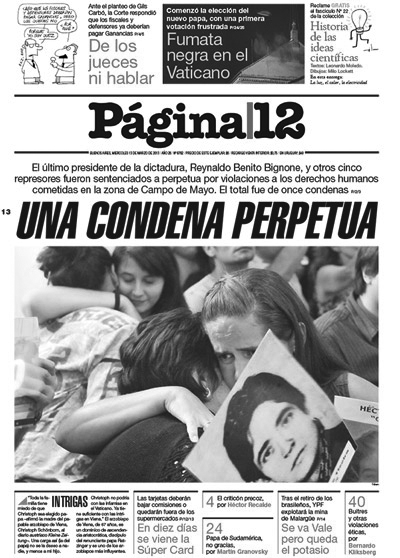 La portada de Página 12