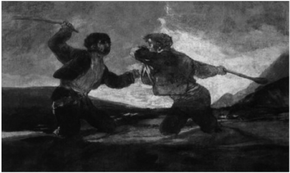 Francisco de Goya, "Duelo a  garrotazos." Museo del Prado.