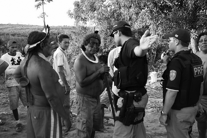 La policía brasileña en Belo Monte.