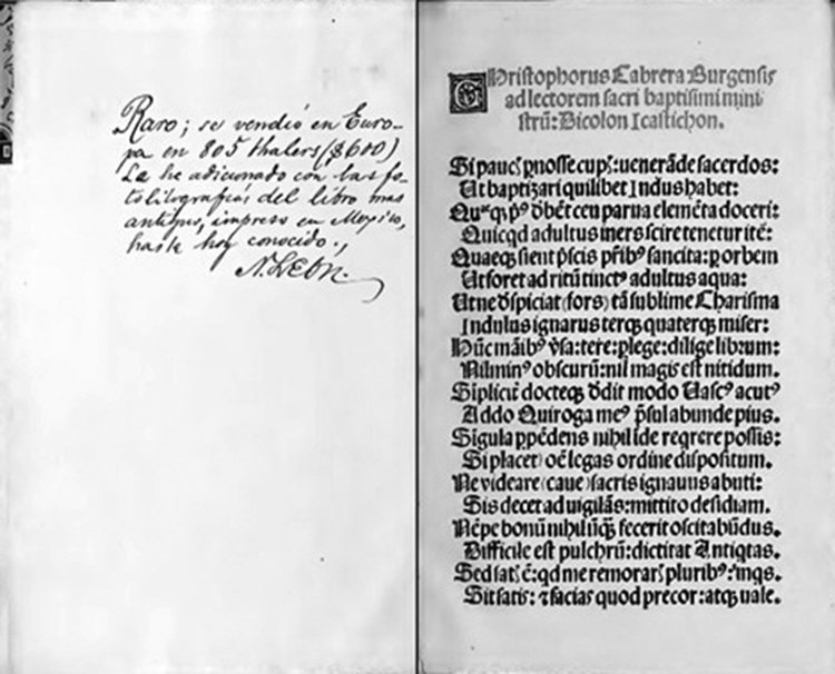 Posiblemente el primer libro impreso en Nueva España en diciembre de 1540.