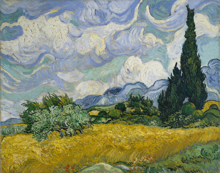 Vincent Van Gogh, Campo de trigo con cipreses. (Metropolitan Museum, Nueva York.)