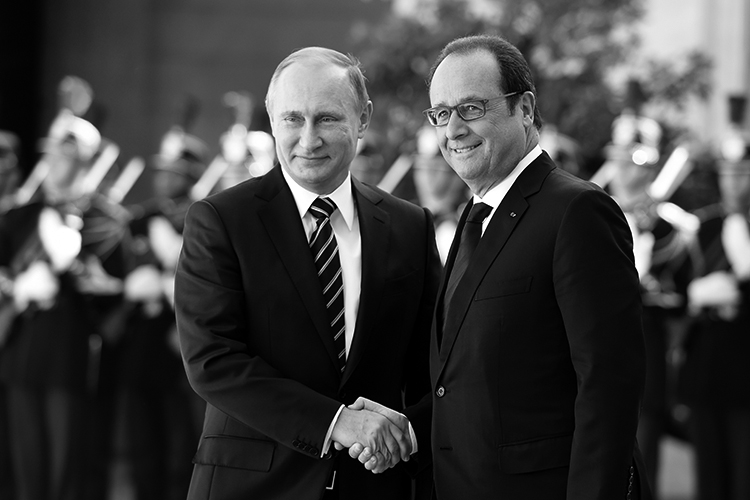  Los presidentes de Rusia y Francia, el 2 de octubre, 2015. (Foto: Alain Jocard.)