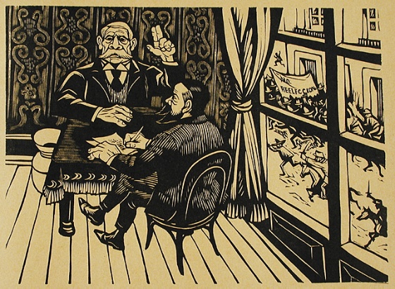 "Porfirio Díaz hace declaraciones al Mister Creelman sobre las libertades cívicas del pueblo" (Fuente: www.lacma.org).